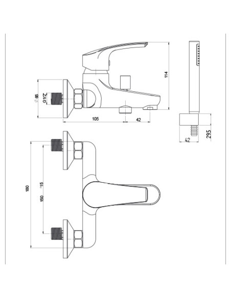 Miscelatore Jacuzzi per vasca esterno serie Lucente con Duplex 0LU00002JA00 cromato - Climaway