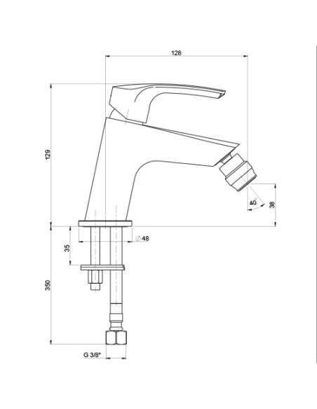 Set Rubinetti Jacuzzi per lavabo e bidet senza scarico serie Lucente cromato - Climaway