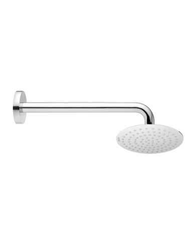 Set soffione doccia tondo Jacuzzi da 30 cm in acciaio inox ultrapiatto e braccio doccia tondo da 40 cm cromato - Climaway