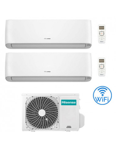 Climatizzatore Condizionatore Hisense Energy Pro Plus (Hi Energy) Wifi R32 Dual Split Inverter 9000 + 9000 BTU con U.E. 3AMW6...