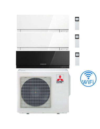 Climatizzatore Condizionatore Mitsubishi Kirigamine Zen Wifi Bianco e Nero Trial Split Inverter 7000 + 9000 + 12000 BTU con U...