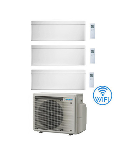 Climatizzatore GARANZIA ITALIA Daikin Stylish Bianco WiFi Trial Split Inverter 9000 + 9000 + 12000 BTU con U.E. 3MXM52A9 Clas...