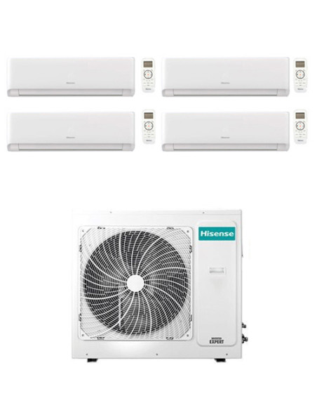 Climatizzatore Condizionatore Inverter Hisense Energy Ultra Ecosense Wifi R32 Quadri Split 7000 + 7000 + 7000 + 18000 BTU con...