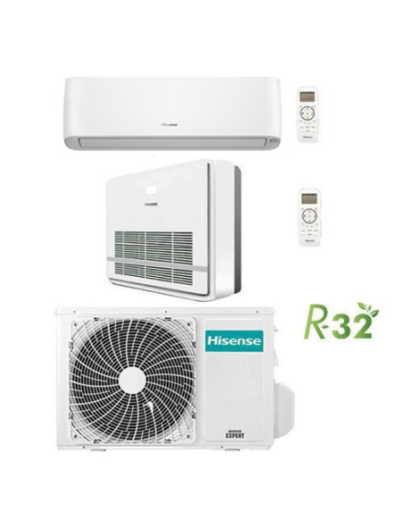 Climatizzatore Condizionatore Hisense Console + Energy Pro Plus 9000 + 12000 BTU R32 Dual split Inverter con U.E. 2AMW52U4RXC...