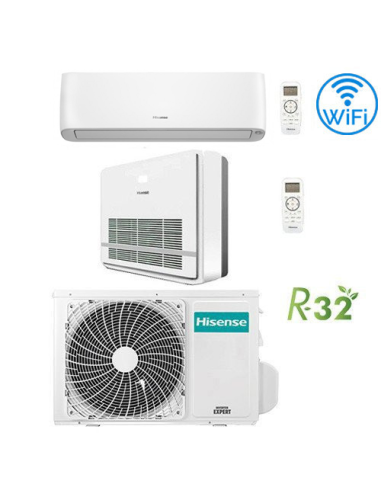 Climatizzatore Condizionatore Hisense Console + Energy Pro Plus 9000 + 12000 BTU R32 Dual split Inverter con U.E. 2AMW52U4RXC...