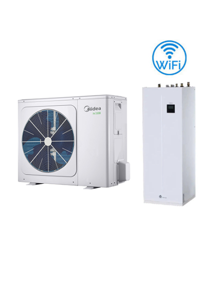 Pompa di calore Midea R32 10kW M-Thermal Artic Series All In One con accumulo ACS integrato da 190L con unità esterna MHA-V10...