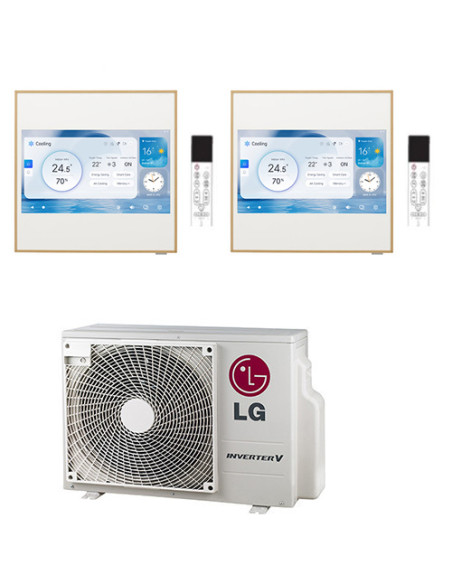 Climatizzatore Condizionatore LG Artcool Gallery LCD R32 Dual Split Inverter 9000 + 9000 BTU con U.E. MU2R15 NOVITÁ Classe A+...