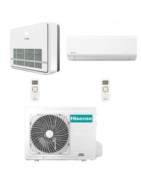 Climatizzatore Condizionatore Hisense Console + Energy Ultra R32 Dual Split Wifi Inverter 9000 + 9000 BTU con U.E. 2AMW42U4RG...