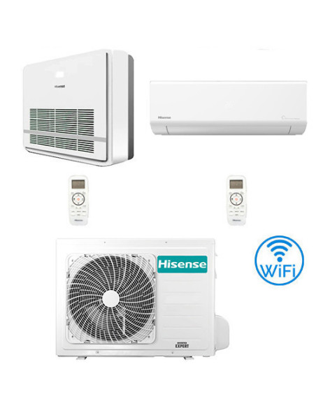 Climatizzatore Condizionatore Hisense Console + Energy Ultra R32 Dual Split Wifi Inverter 9000 + 9000 BTU con U.E. 2AMW42U4RG...