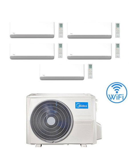 Climatizzatore Condizionatore Midea Breezeless-E Wifi R32 Penta Split 9000 + 9000 + 9000 + 9000 + 9000 BTU con U.E. M5OE-42HF...