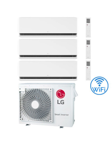 Climatizzatore Condizionatore LG Dualcool Premium R32 Wifi Trial Split Dual Inverter 9000 + 9000 + 12000 BTU con U.E. MU3R19 ...