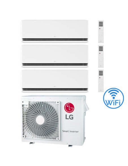 Climatizzatore Condizionatore LG Dualcool Premium R32 Wifi Trial Split Dual Inverter 9000 + 9000 + 12000 BTU con U.E. MU3R21 ...