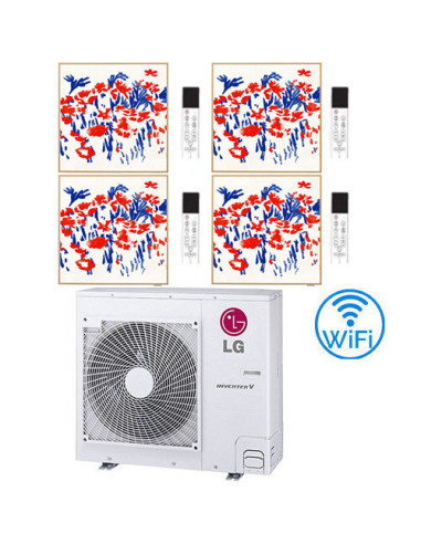 Climatizzatore Condizionatore LG Artcool Gallery PHOTO R32 Quadri Split Inverter 9000 + 9000 + 9000 + 9000 BTU con U.E. MU5R3...