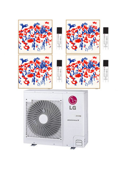 Climatizzatore Condizionatore LG Artcool Gallery PHOTO R32 Quadri Split Inverter 9000 + 9000 + 9000 + 9000 BTU con U.E. MU5R3...