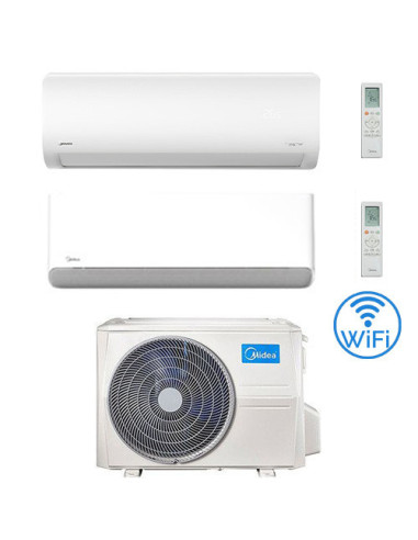 Climatizzatore Condizionatore Midea Xtreme WiFi + Breezeless E R32 Dual Split 9000 + 18000 BTU con U.E. M2OE-18HFN8-Q INVERTE...