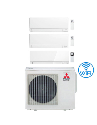 Climatizzatore Condizionatore Mitsubishi MSZ-AY più Kirigamine Zen Bianco Wifi R32 Trial Split Inverter 9000 + 9000 + 12000 B...