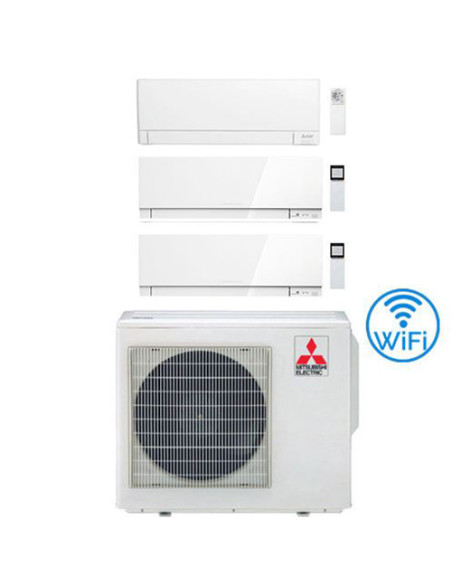 Climatizzatore Condizionatore Mitsubishi Kirigamine Zen Bianco + MSZ-AY Wifi R32 Trial Split Inverter 9000 + 12000 + 12000 BT...