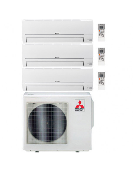 Climatizzatore Condizionatore Mitsubishi Linea Smart R32 MSZ-HR Trial Split Inverter 7000 + 7000 + 7000 BTU con U.E. MXZ-3HA5...