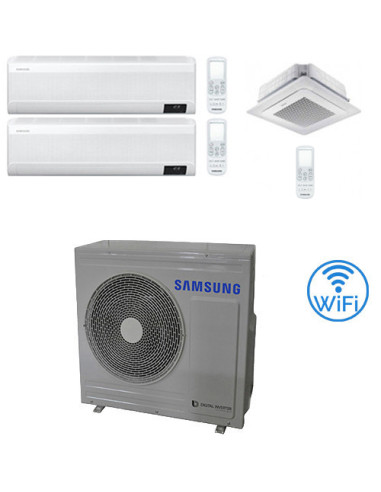 Climatizzatore Condizionatore Samsung WINDFREE AVANT + Mini Cassetta 4 vie R32 Wifi Trial Split Inverter 7000 + 7000 + 18000 ...