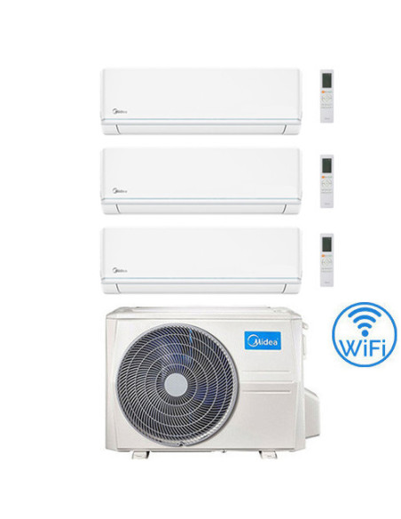 Climatizzatore Condizionatore Midea Evolution R32 WiFi Trial Split 9000 + 9000 + 9000 BTU con U.E. M3OG-21HFN8-Q INVERTER Cla...