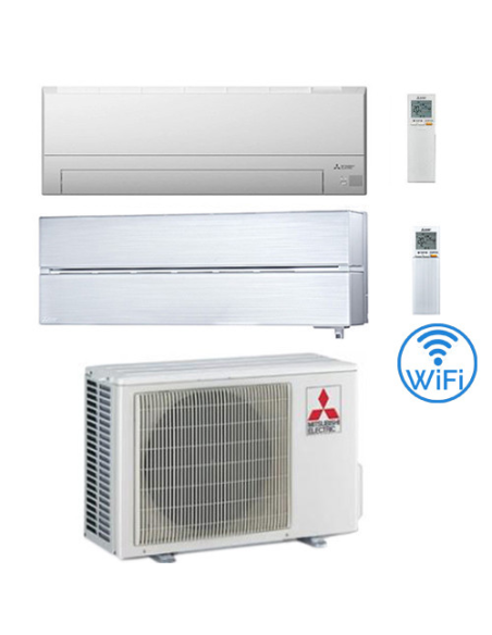 Climatizzatore Condizionatore Mitsubishi MSZ-BT + Kirigamine Style Wifi R32 Bianco perla Dual Split Inverter 9000 + 18000 BTU...