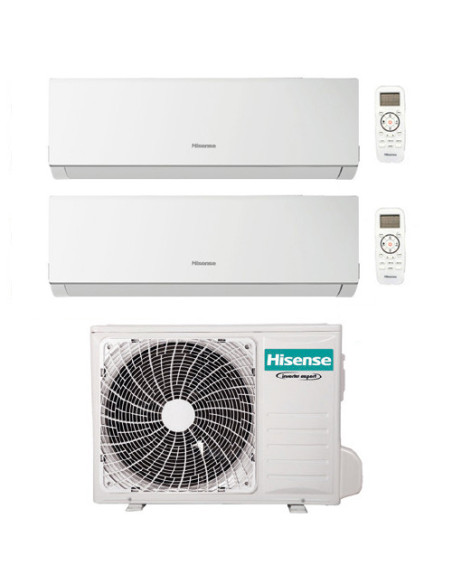 Climatizzatore Condizionatore Hisense New Comfort con Wifi R32 Dual Split Inverter 7000 + 9000 BTU con U.E. 2AMW42U4RGC Class...