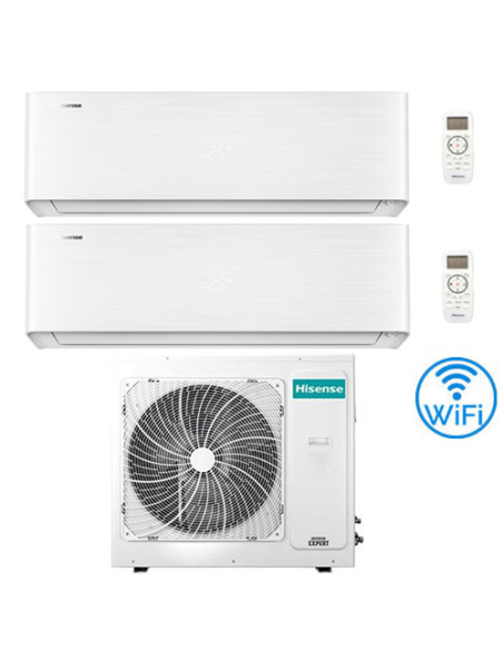 Climatizzatore Condizionatore Hisense Energy Pro X con Wifi R32 Dual Split Inverter 9000 + 12000 BTU con U.E. 3AMW62U4RJC Cla...