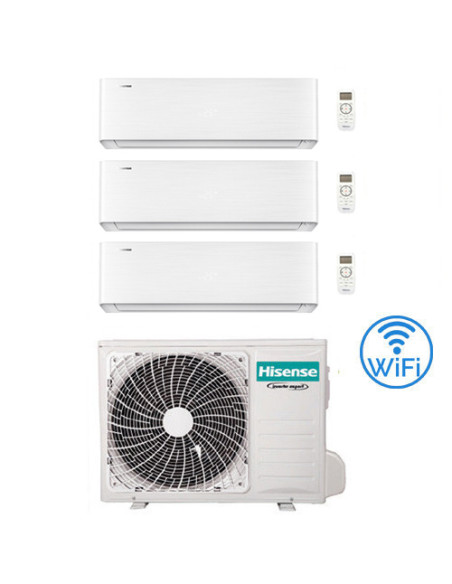 Climatizzatore Condizionatore Hisense Energy Pro X Wifi R32 Trial Split Inverter 9000 + 9000 + 12000 BTU con U.E. 3AMW52U4RJC...