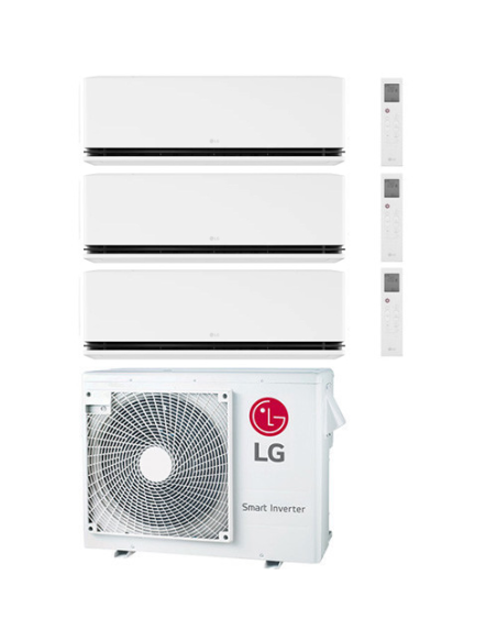 Climatizzatore Condizionatore LG Dualcool Deluxe R32 Wifi Trial Split Dual Inverter 9000 + 12000 + 12000 BTU con U.E. MU3R21 ...