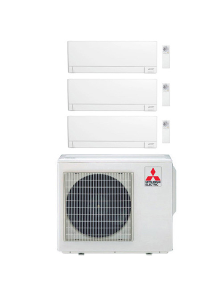 Climatizzatore Condizionatore Mitsubishi MSZ-AY Wifi R32 Trial Split Inverter 7000 + 9000 + 12000 BTU con U.E. MXZ-3F54VF Cla...