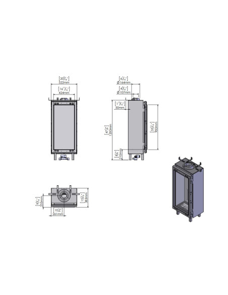 Camino a gas Luxury British Fires Serie Linea 40X90 CON TELECOMANDO SYMAX MULTIFUNZIONE, ECO MODE - Climaway