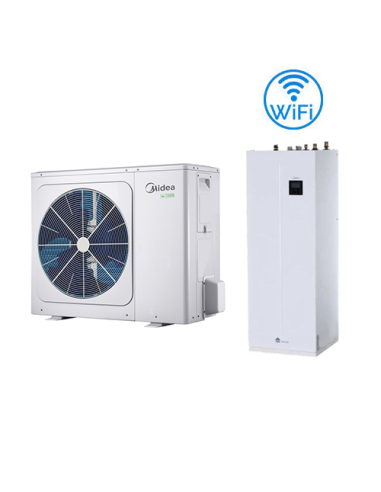 Pompa di calore Midea R32 6kW M-Thermal Artic Series All In One con accumulo ACS integrato da 190L con unità esterna MHA-V6W/...