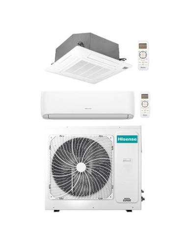 Climatizzatore Condizionatore Hisense Hi Comfort + Cassetta 4 vie R32 Dual Split Inverter 12000 + 18000 BTU con U.E. 4AMW81U4...