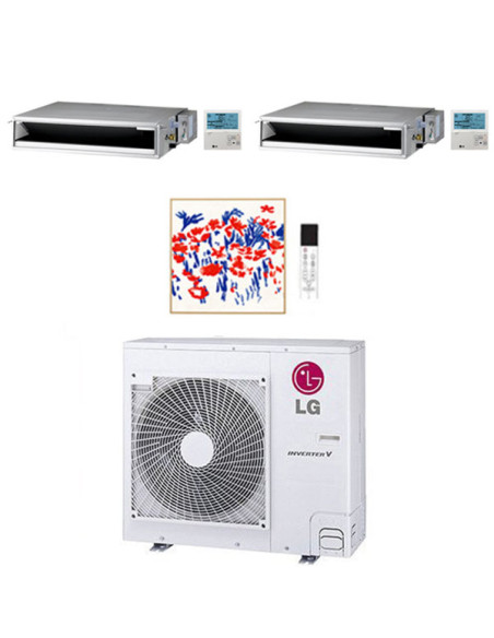 Climatizzatore Condizionatore LG Canalizzabile R32 Trial Split Inverter 12000 + 18000 + 18000 BTU con U.E. MU5R30 NOVITÁ Clas...