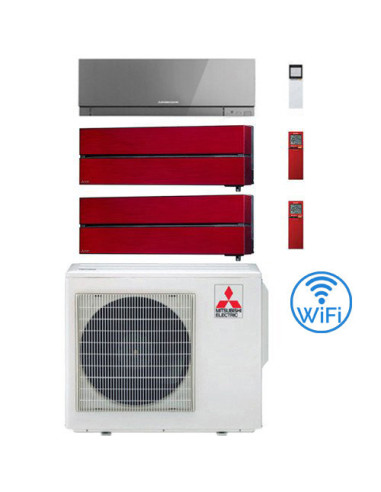 Climatizzatore Condizionatore Mitsubishi Kirigamine Zen + Style Wifi R32 Rosso Trial Split Inverter 7000 + 9000 + 12000 BTU c...