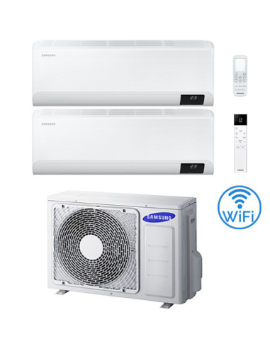 Climatizzatore Condizionatore Samsung CEBU + WindFree Elite R32 Wifi Dual Split Inverter 9000 + 12000 BTU con U.E. AJ040TXJ2K...