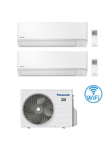 Climatizzatore Condizionatore Panasonic Serie TZ Wifi R32 Dual Split Inverter 9000 + 12000 BTU con U.E. CU-2Z35TBE Classe A++...