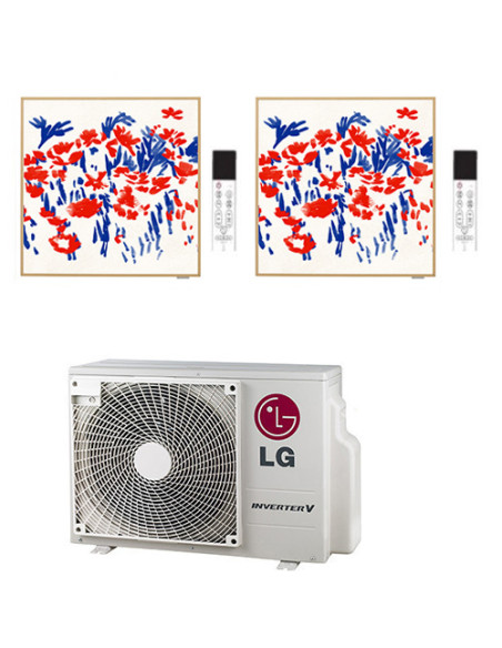 Climatizzatore Condizionatore LG Artcool Gallery PHOTO R32 Dual Split Inverter 12000 + 12000 BTU con U.E. MU4R25 NOVITÁ Class...