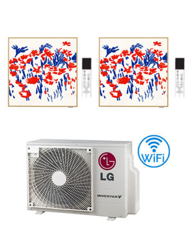 Climatizzatore Condizionatore LG Artcool Gallery PHOTO R32 Dual Split Inverter 12000 + 12000 BTU con U.E. MU4R25 NOVITÁ Class...