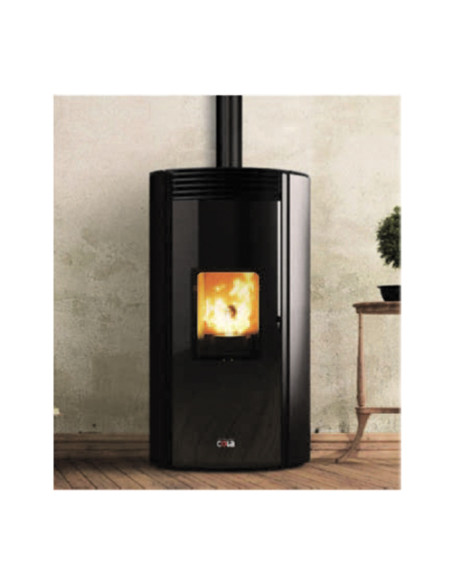 Stufa a pellet 8,2 Kw ventilata Anselmo Cola Avana Plus Ermetica in acciaio colore Bronzo - Climaway