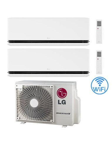 Climatizzatore Condizionatore LG Dualcool Deluxe R32 Wifi Dual Split Dual Inverter 12000 + 12000 BTU con U.E. MU4R25 NOVITÁ C...