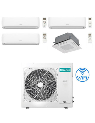 Climatizzatore Condizionatore Hisense Hi Comfort più vie Wifi Cassetta 4 R32 Quadri Split Inverter 9000 + 9000 + 9000 + 12000...