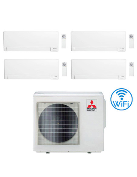 Climatizzatore Condizionatore Mitsubishi MSZ-AY Wifi R32 Quadri Split Inverter 7000 + 7000 + 7000 + 12000 BTU con U.E. MXZ-4F...