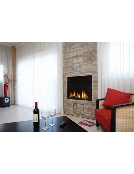 Camino a gas Luxury British Fires Serie Linea 75 x 65 CON TELECOMANDO SYMAX MULTIFUNZIONE, ECO MODE - Climaway