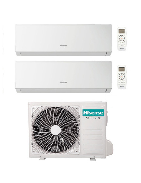 Climatizzatore Condizionatore Hisense New Comfort *Wi-Fi Opzionale R32 Dual Split Inverter 7000 + 7000 BTU con U.E. 2AMW35U4R...