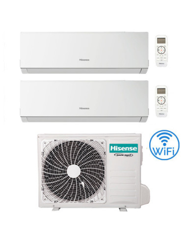 Climatizzatore Condizionatore Hisense New Comfort *Wi-Fi Opzionale R32 Dual Split Inverter 7000 + 7000 BTU con U.E. 2AMW35U4R...