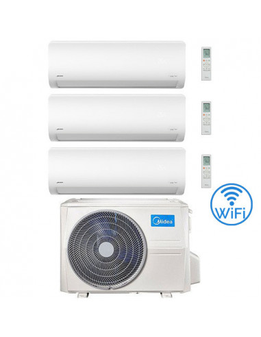 Climatizzatore Condizionatore Midea Xtreme WiFi R32 Trial Split 9000 + 9000 + 18000 BTU con U.E. M4OE-28HFN8-Q INVERTER Class...