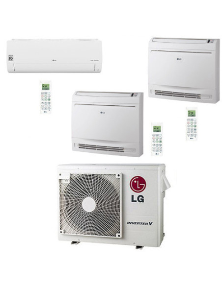 Climatizzatore Condizionatore LG Libero Smart Wifi più Console R32 Trial Split Inverter 9000 + 9000 + 12000 BTU con U.E. MU3R...