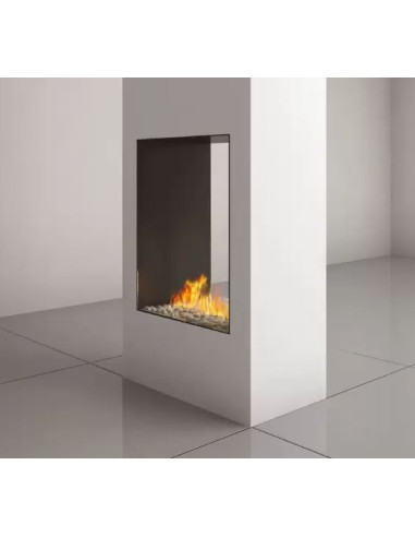 Camino a gas Luxury British Fires Serie Linea 40X90 TUNNEL CON TELECOMANDO SYMAX MULTIFUNZIONE, ECO MODE - Climaway